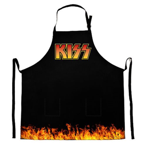 KISS Logo with Flames Apron